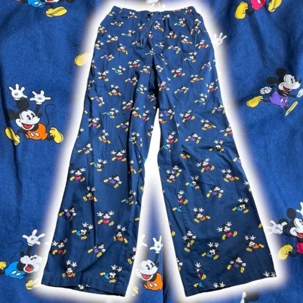 DISNEY Men's All Over Mickey Mouse Print Sleep Lounge Pants Size L NEW